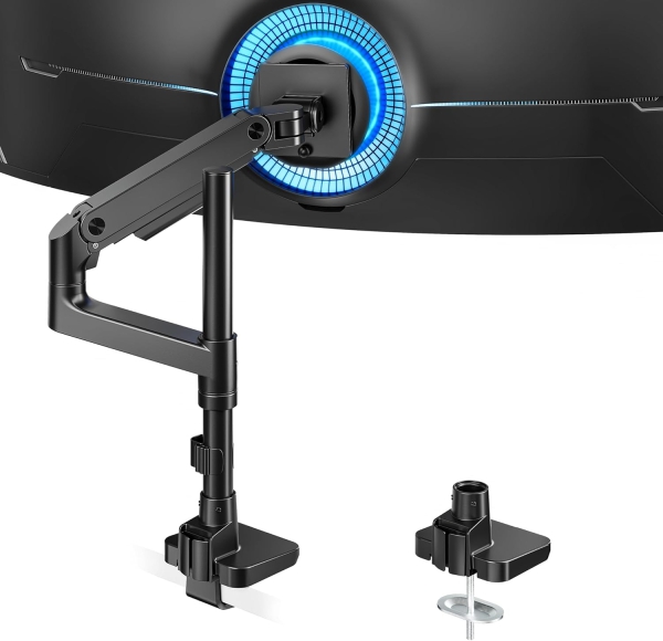 ARES WING Heavy Duty Monitor Arm 17-49 Inch (up to 20 kg) – Gas Spring (Extra high pole & 20 kg load capacity for Ultrawide & Curved screens.)