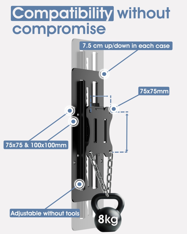 3IDEE VertiFlex Height-Adjustable VESA Adapter