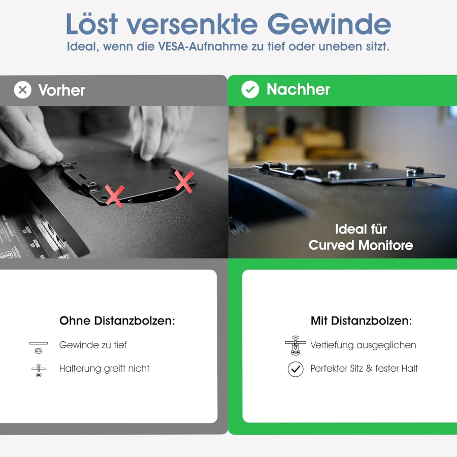 3IDEE VESA spacer bolt set - VESA screws - 15mm distance