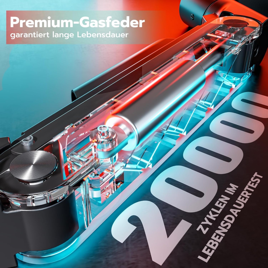 ARES WING Heavy Duty Monitor Arm 17-49 Inch (up to 20 kg) – Gas Spring (Extra high pole & 20 kg load capacity for Ultrawide & Curved screens.)