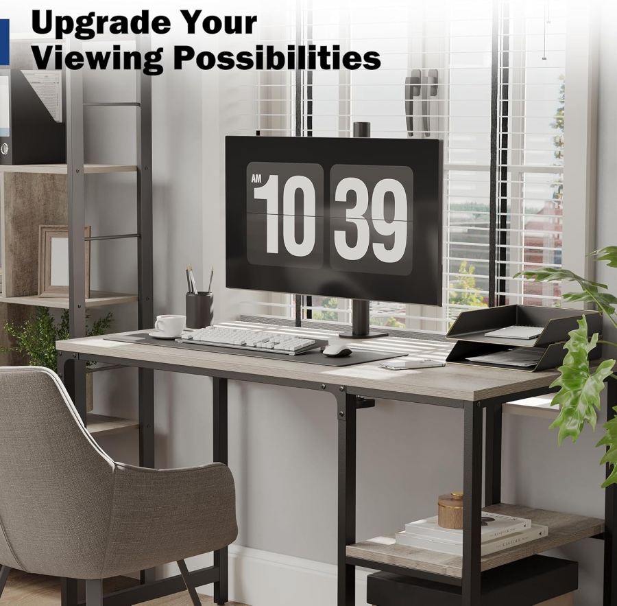 BONTEC Monitor Mount, Table Mount for 13-34 inch Screens, Fully Movable, Ergonomic Design, Height Adjustment, For Gaming & Office Use, Supports up to 10kg, VESA 75/100 Compatible