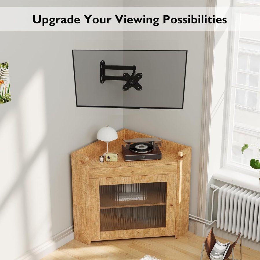 BONTEC PC Monitor & TV Wall Mount Swivel Tilt (13-30 Inch) (Full motion: VESA 75x75/100x100 mm, up to 15 kg load capacity – Incl. spirit level.)