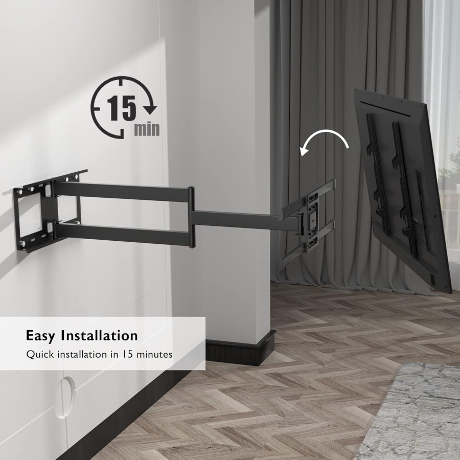 BONTEC TV Wall Mount with 1040 mm Extra Long Arm (32-75 Inch) (Heavy duty mount up to 60 kg – Swivel, Tilt & Extendable up to 104 cm.)