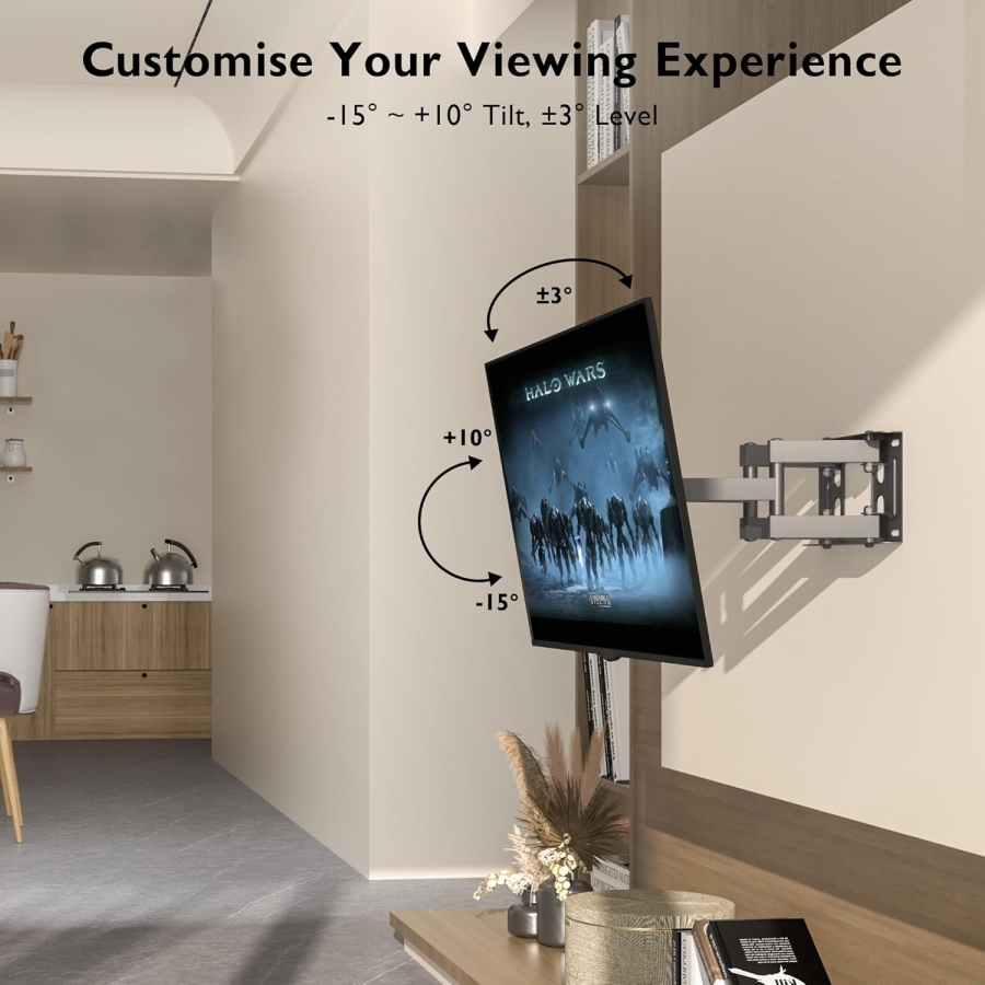 BONTEC wall mount for 23-70" screens, up to 45 kg, 80 mm wall clearance, swivel, tilt, and rotate