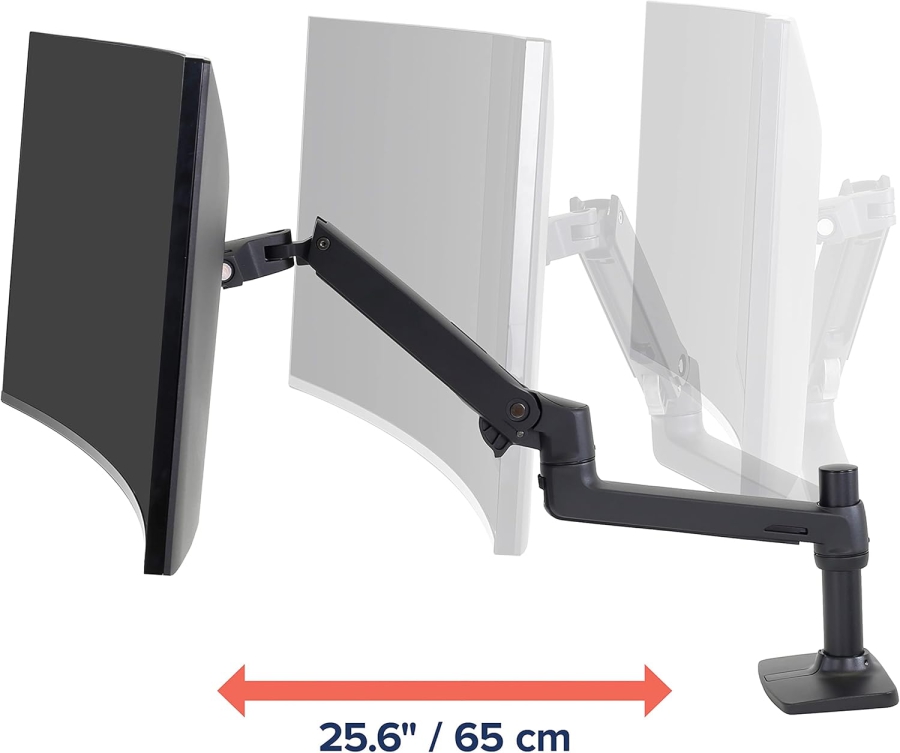 Ergotron LX Monitor Desk Mount (Black) for Screens up to 34 Inch (Premium Monitor Arm with Patented Constant Force Technology for Effortless Positioning up to 11.3 kg)
