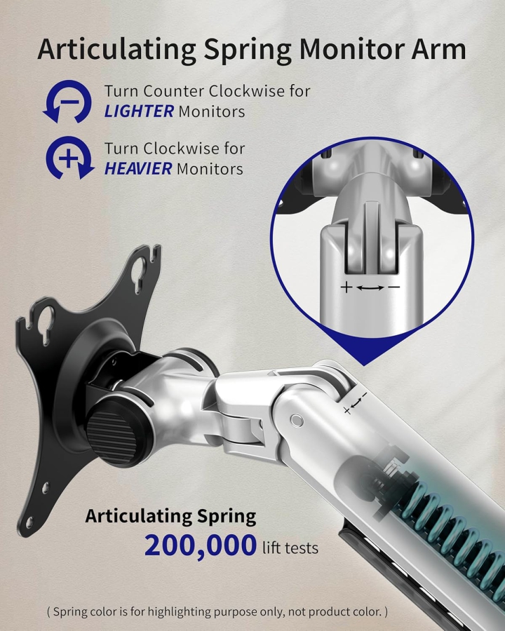 Ergounion 3-Monitor Mount (Aluminum) for 13–40 Inch (Premium Desk Mount for Three Monitors up to 11.3 kg Each – With Durable Mechanical Spring.)