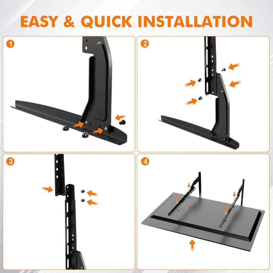 GRIFEMA Universal TV Stand Feet for 22–80 Inch TVs (Height Adjustable) (Stable Replacement Stand up to 50 kg Load Capacity – VESA max. 800x400 mm)