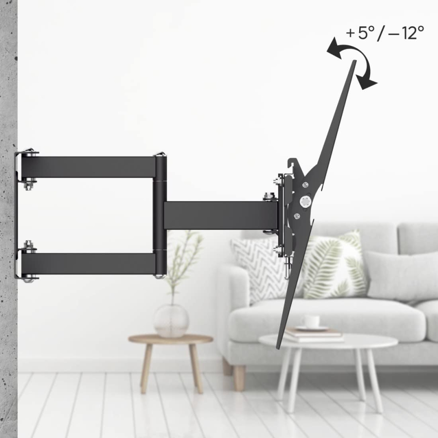 Hama TV Wall Mount Swivel & Tilt for 19-46 Inch TVs (Full Motion) (Full motion mount (3 joints): 180° swivel, extendable up to 31.6 cm – VESA 200x200.)
