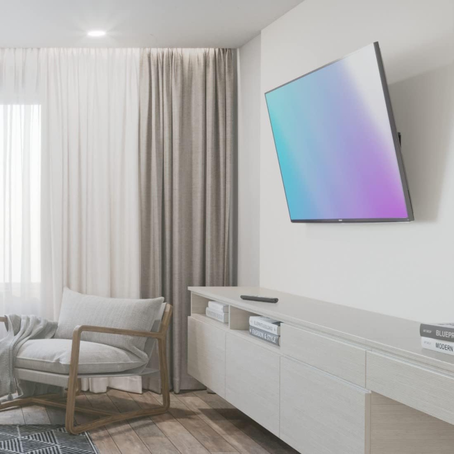 Hama TV Wall Mount Tiltable for 32-75 Inch TVs (VESA 400x400) (Ultra-flat TV bracket (2.4 cm wall clearance) – Continuously 10° tiltable, up to 35 kg load capacity.)