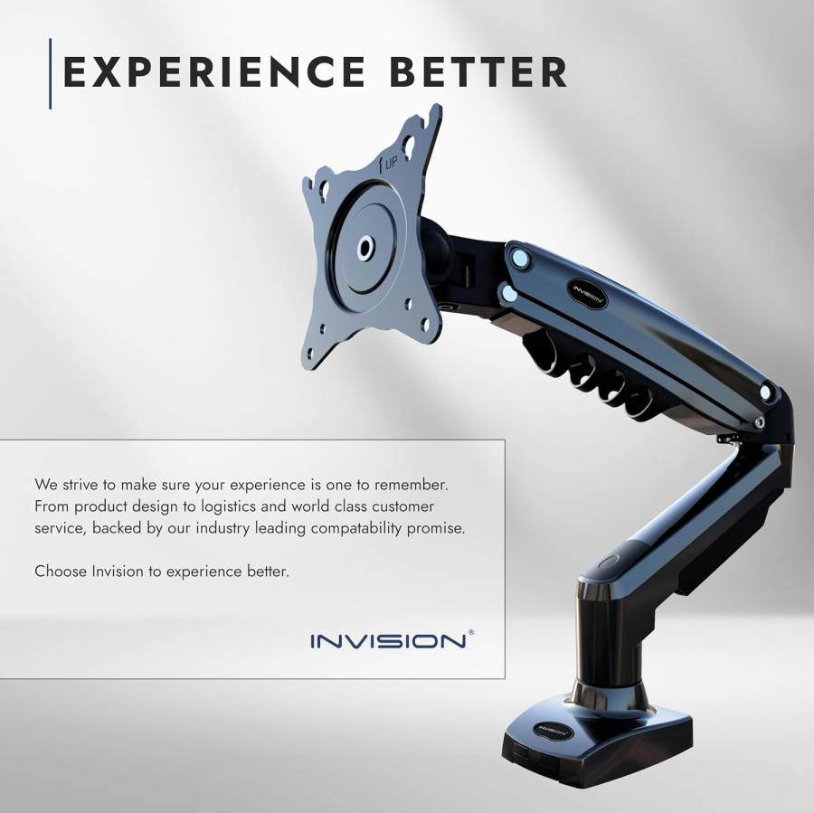 Invision MX200 Monitor Arm 19–32" | 2–9 kg (Ergonomic Gas Spring Mount for Two Monitors up to 12 kg Each)