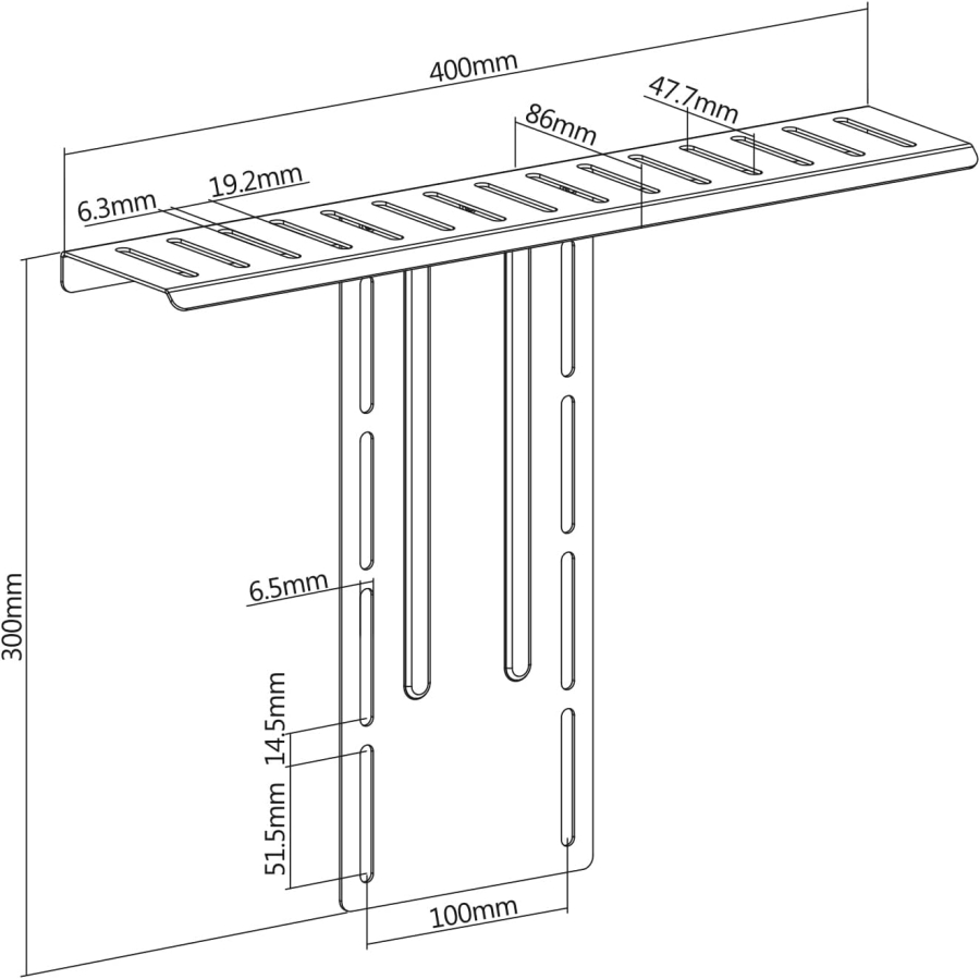 NanoRS RS464 All-in-One VESA Mount for Camera & Light (Monitor Shelf) (VESA 100x100 Shelf (40 x 8.6 cm) for Webcam, Ring Light & Microphone – Up to 3 kg Load Capacity)