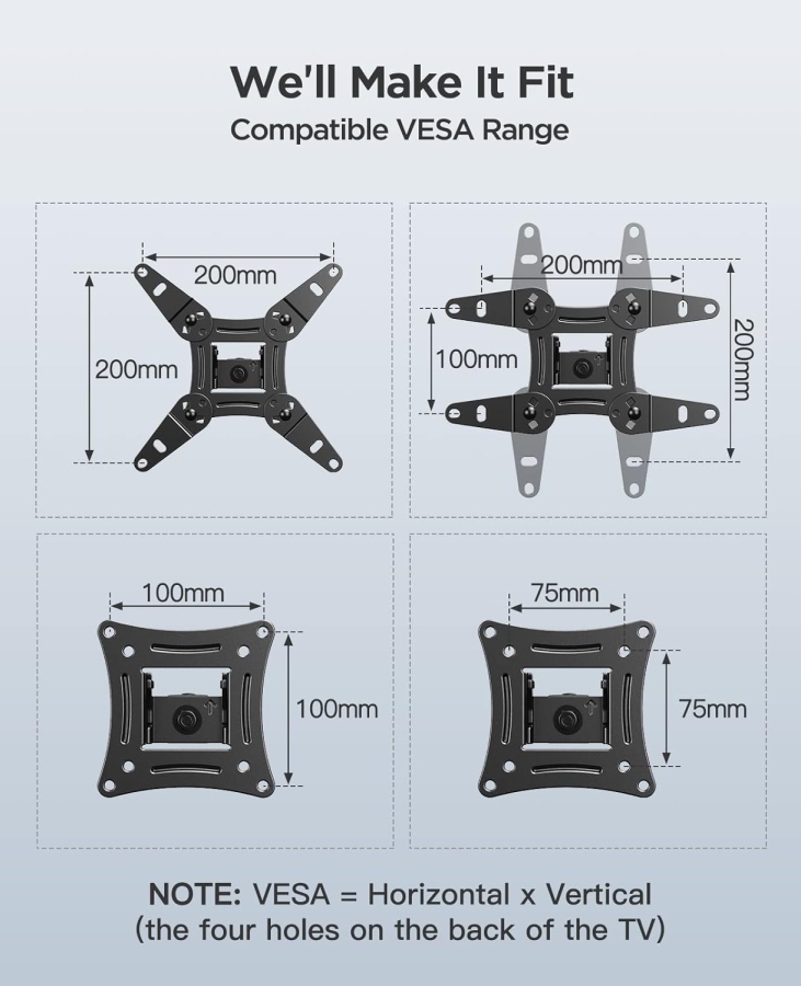 One for All Flat TV Wall Mount for 32-90 Inch TVs (WM4611) (Extremely robust Solid Series mount (up to 100 kg) – Only 25 mm wall clearance – VESA up to 600x400.)