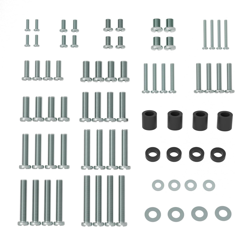 PUTORSEN Universal VESA Screw Set for TVs up to 90 Inches (M4, M5, M6, M8) (Complete Hardware Kit for Wall Mounts & Stands – Incl. Spacers & Washers.)
