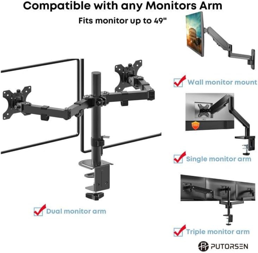 PUTORSEN Universal VESA Screw Set for TVs up to 90 Inches (M4, M5, M6, M8) (Complete Hardware Kit for Wall Mounts & Stands – Incl. Spacers & Washers.)