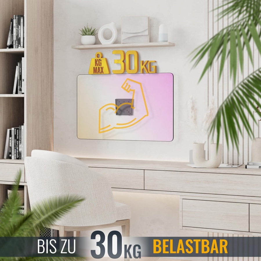 RICOO Monitorhalterung Wall F0311 for 13-34 Inch – Fixed & Slim (14mm Depth), VESA 75/100, up to 30kg (Ultra-slim wall mount for PC monitors: Minimalist design, maximum stability, and easy installation.)