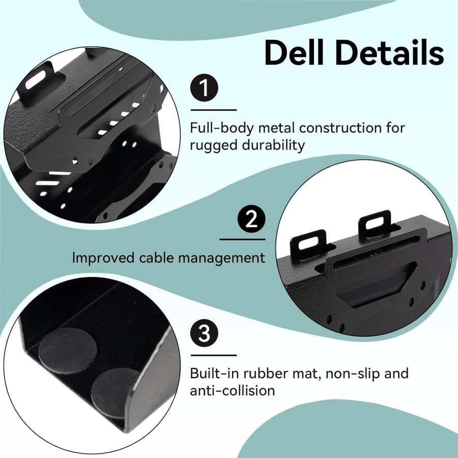 Shinar Metal Mount for HP Desktop Mini, ProDesk & EliteDesk (Universal Mounting Bracket for HP Mini PCs – VESA 75x75/100x100, Under-Desk & Wall Mounting up to 5 kg.)