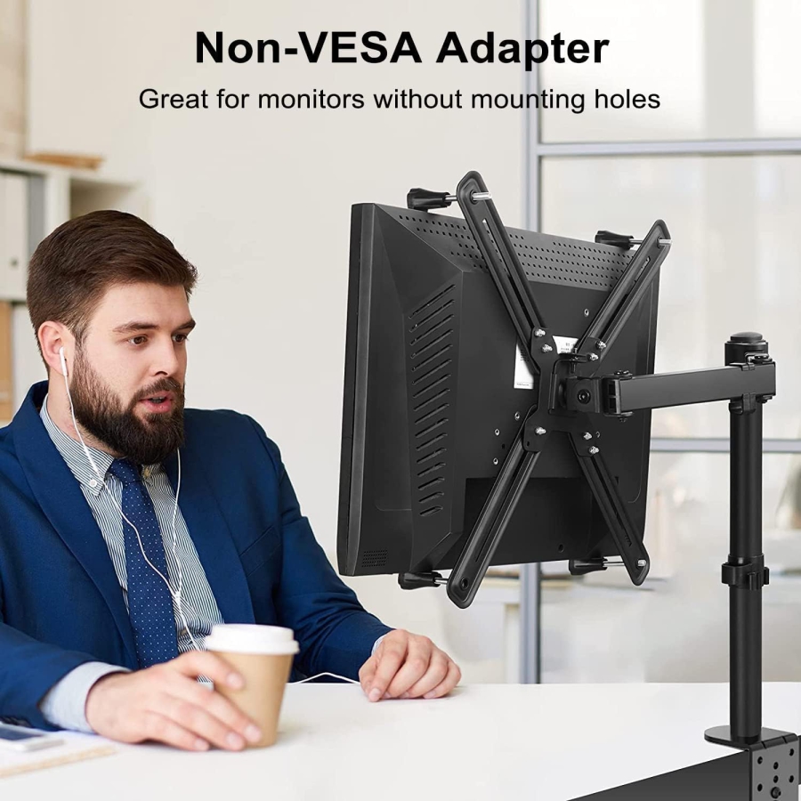 Suptek NON-VESA adapter for monitor arm mounting kit for 13–27 inch screens, suitable for 75×75 mm and 100×100 mm WK002