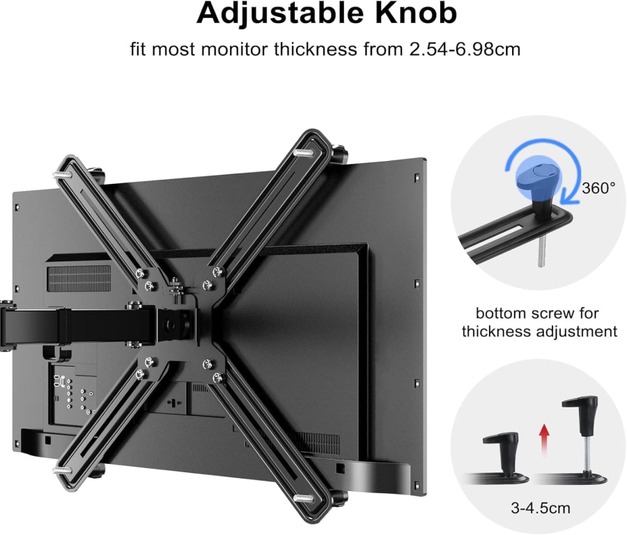 Suptek VESA Adapter for Non-VESA Monitors 13-27" – Steel Mount (The smart solution for monitors without VESA holes: Secure hold for every setup.)