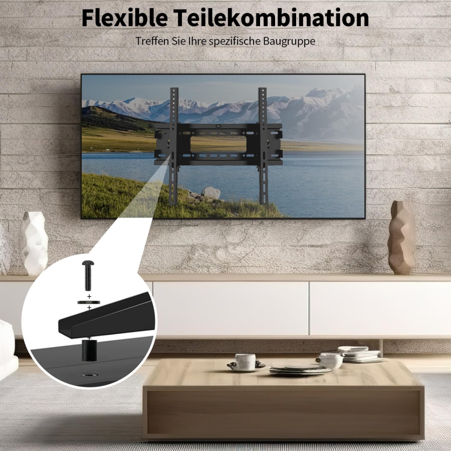 Universal TV Screw Set (120 Pieces) for Wall Mounts & Stands (M4, M5, M6, M8 VESA Screw Assortment incl. Spacers & Washers for TVs up to 80 Inches)