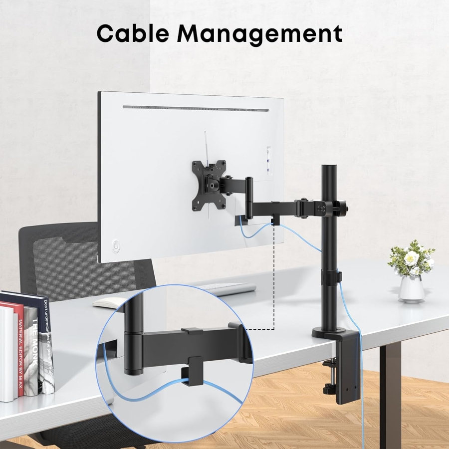 Universal VESA Pole Mount for 17-32 Inch Screens (Ø 28-60 mm) (Flexible Articulating Arm for Expansion – Up to 8 kg Load, Tilt, Swivel & 360° Rotatable.)