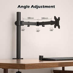 BONTEC 13-32 inch monitor mount for LED LCD screens up to 10 kg, monitor table mount 1 monitor height-adjustable, tiltable, swivel, 2 mounting options, VESA 75x75/100x100, black