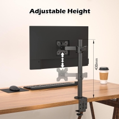 BONTEC 13-32 inch monitor mount for LED LCD screens up to 10 kg, monitor table mount 1 monitor height-adjustable, tiltable, swivel, 2 mounting options, VESA 75x75/100x100, black