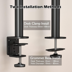 BONTEC 13-32 inch monitor mount for LED LCD screens up to 10 kg, monitor table mount 1 monitor height-adjustable, tiltable, swivel, 2 mounting options, VESA 75x75/100x100, black