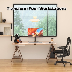 BONTEC 13-32 inch monitor mount for LED LCD screens up to 10 kg, monitor table mount 1 monitor height-adjustable, tiltable, swivel, 2 mounting options, VESA 75x75/100x100, black
