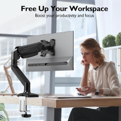 BONTEC monitor mount for 13-32 inch screens Holds 3-9 kg, gas pressure spring arm, tiltable, swivel, rotatable, ergonomic screen mount 1 monitor with cable management, VESA 75/100 mm