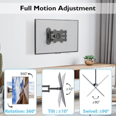 BONTEC PC Monitor Wall Mount TV Wall Mount Swivel/Tilt for 13-30 inch Plasma Curved Monitor & TV, VESA 75x75/100x100mm, up to 15kg, incl. spirit level