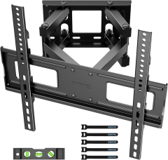BONTEC TV Wall Mount Swivel Tiltable TV Mount Full Motion for 23-70 inch Flat & Curved LCD LED TVs or Monitors up to 45kg, Max VESA 400x400mm
