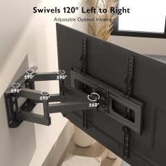 BONTEC TV Wall Mount Swivel Tiltable TV Mount Full Motion for 23-70 inch Flat & Curved LCD LED TVs or Monitors up to 45kg, Max VESA 400x400mm