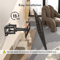 BONTEC TV Wall Mount Swivel Tiltable TV Mount Full Motion for 23-70 inch Flat & Curved LCD LED TVs or Monitors up to 45kg, Max VESA 400x400mm