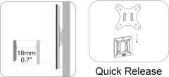DIGITUS wall mount for LCD/LED monitors up to 81 cm (32"), fixed mount, 18 kg maximum load, max. VESA 100x100