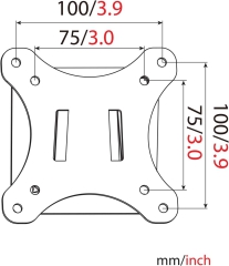 DIGITUS wall mount for LCD/LED monitors up to 81 cm (32"), fixed mount, 18 kg maximum load, max. VESA 100x100